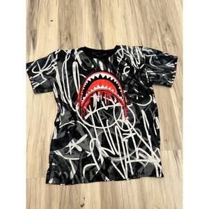 Fresh Laundry Mens Shirt Short Sleeve T-Shirt Teeth Black Size XL graffiti